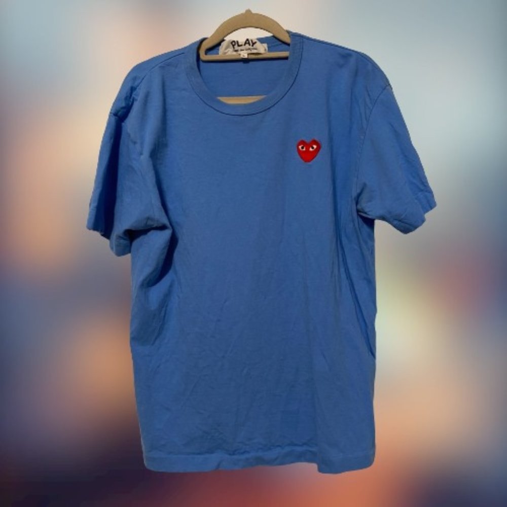 COMME DES GARÇONS PLAY Blue Heart Patch T-Shirt